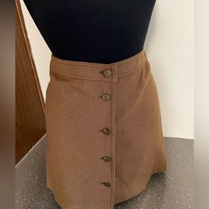 Madewell Brown Fully Button Apart Size 00 Skirt A line